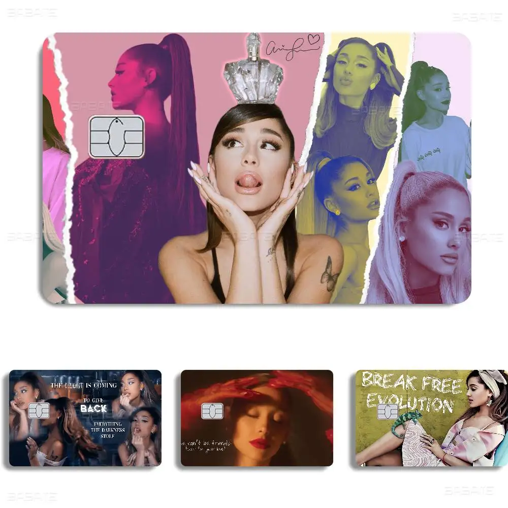 Classic Pop Singer A-Ariana G-Grande Diy Credit Debit Card Sticker Party Sticker Decoration Waterproof Small Chip Card