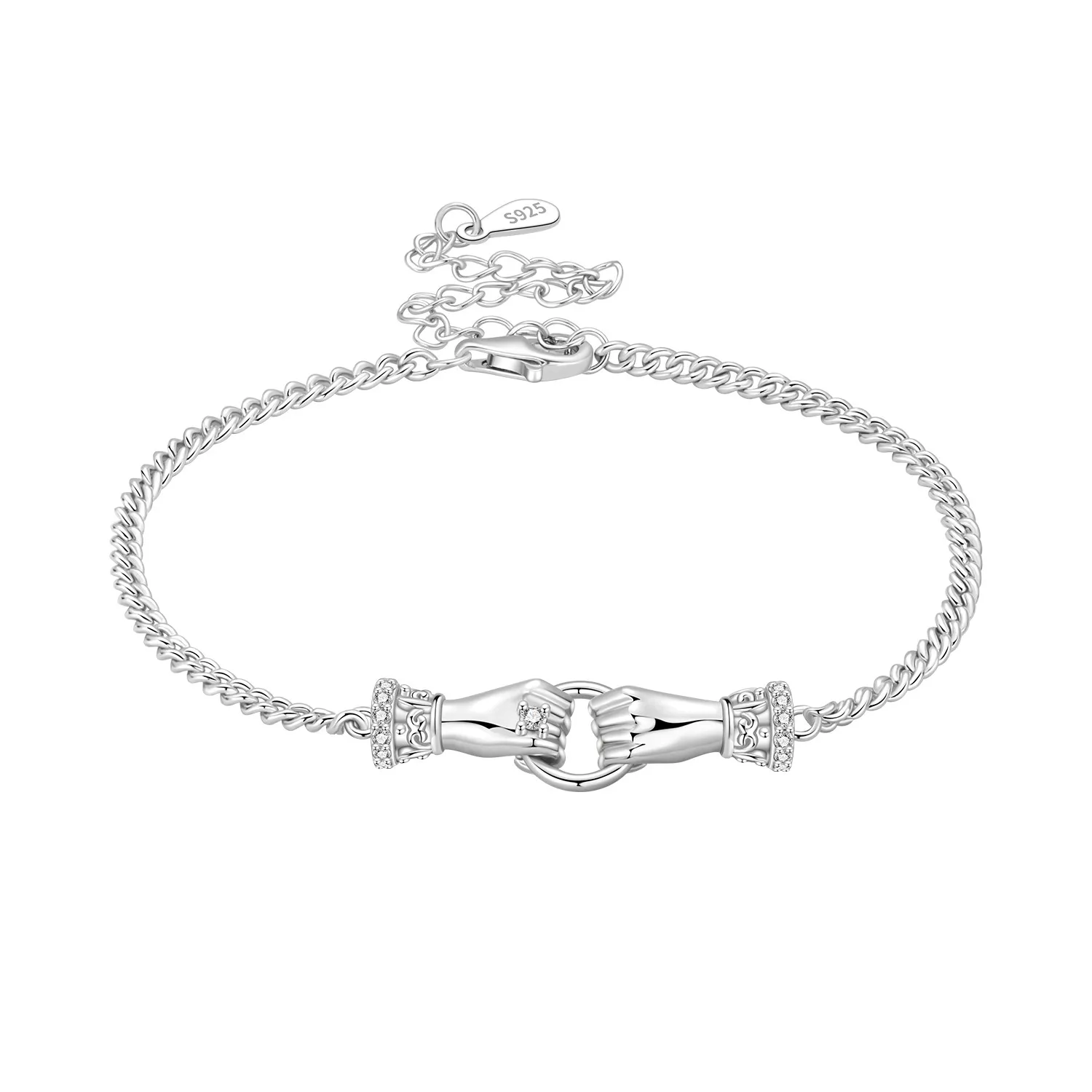 

Orstarry New 925 Sterling Silver Lucky Hand Wishing Bracelet Chain Link Women Bracelet Birthday Festival Jewelry Gifts