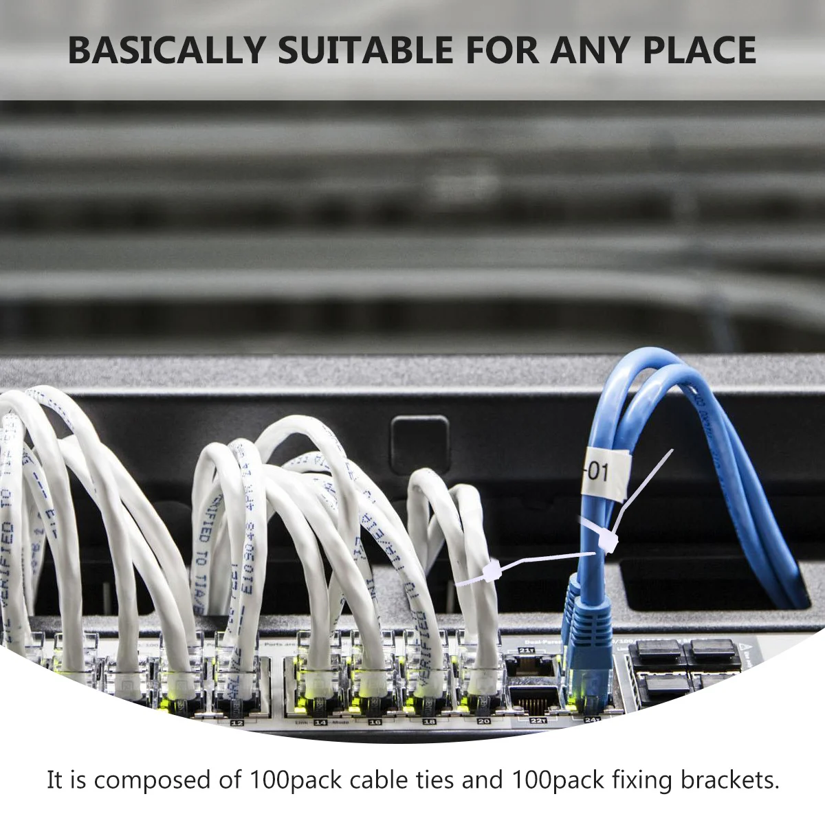 

Cable Tie Adhesive Mounts Multi-Purpose Zip Tie Base Holders Self Adhesive Cable Holder Wire Organizer Uv Resistant