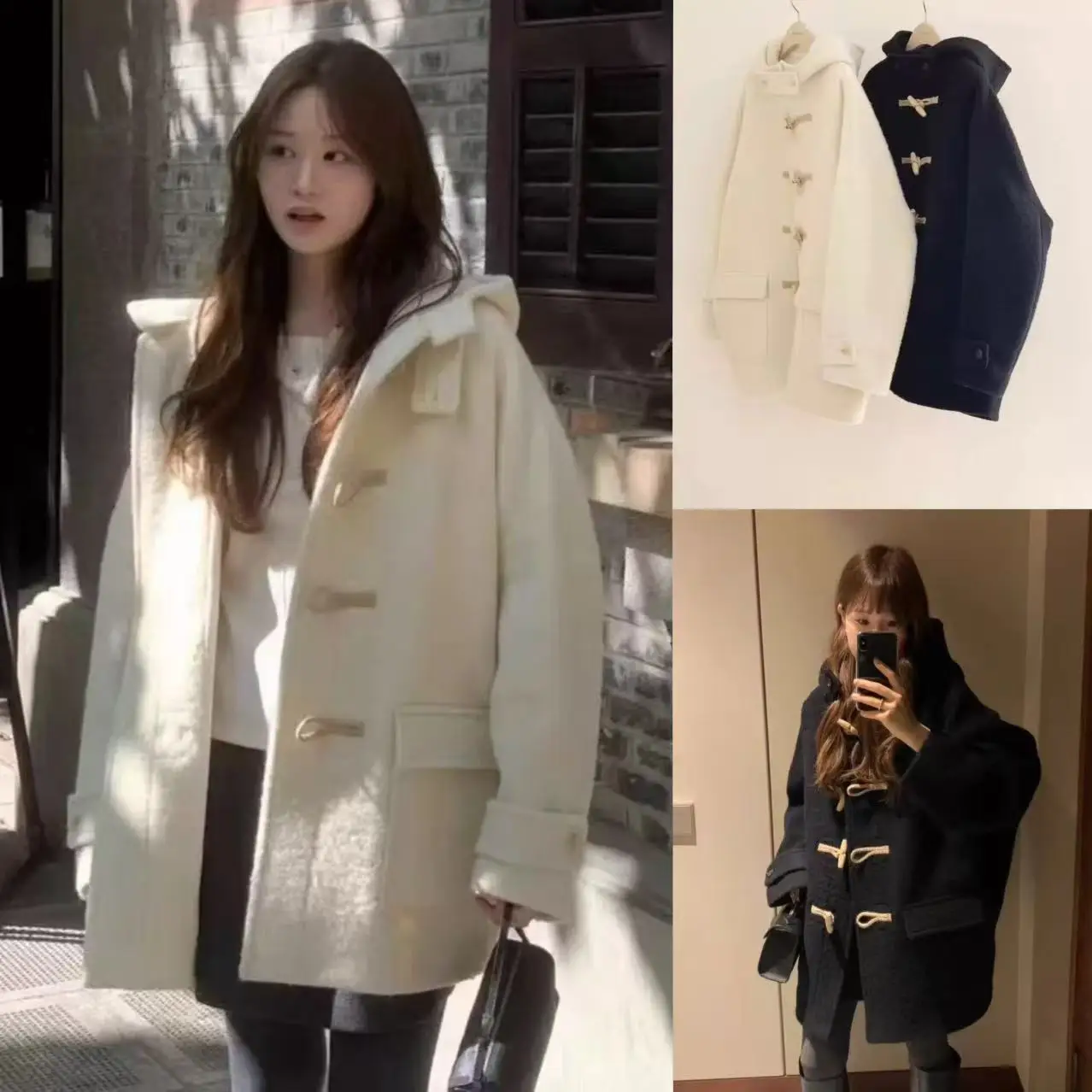 

Dongda Gate Ounce Wool Alpaca Wool Пальто с капюшоном на пуговицах Anti Aging Briti College Sle Женское Jaet Long Sve Single Bu...