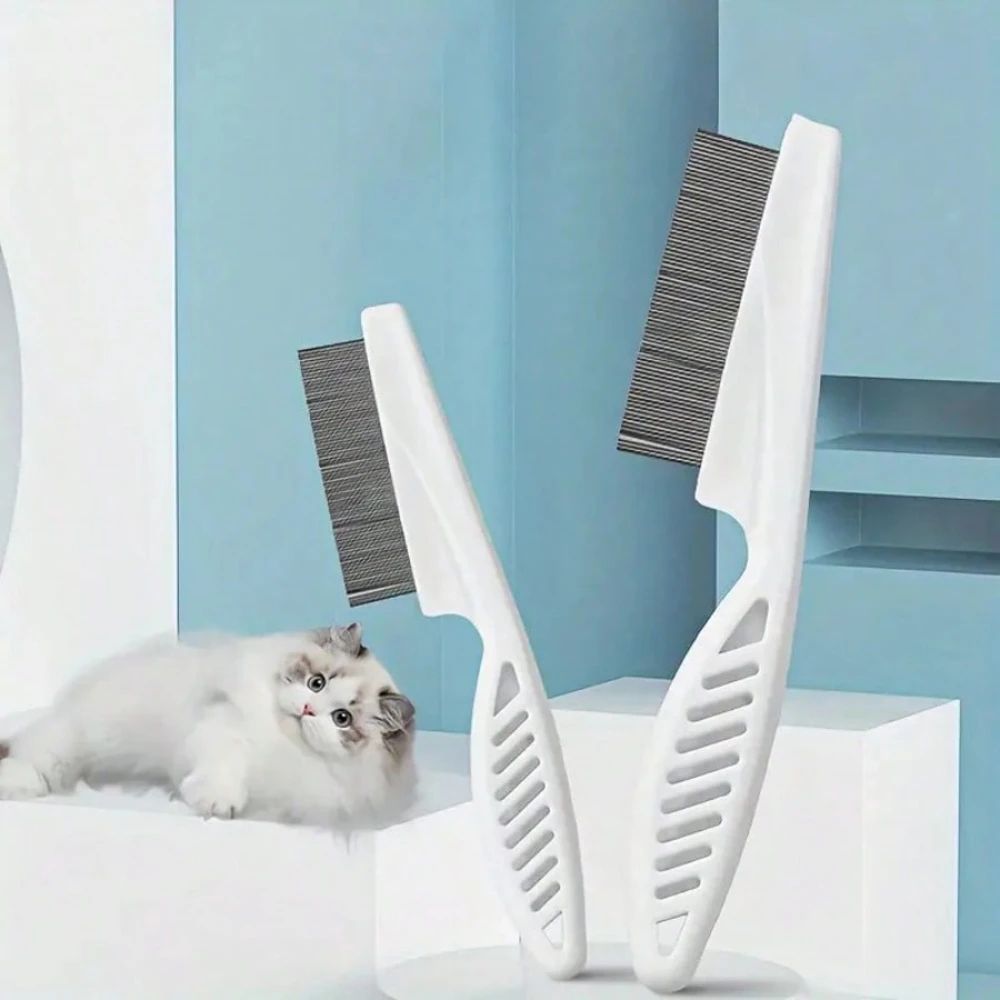 Pet Hair and Tear Stain Removal Comb - Stainless Steel Dog and Cat Flea Comb, effectively trims and gently removes grime