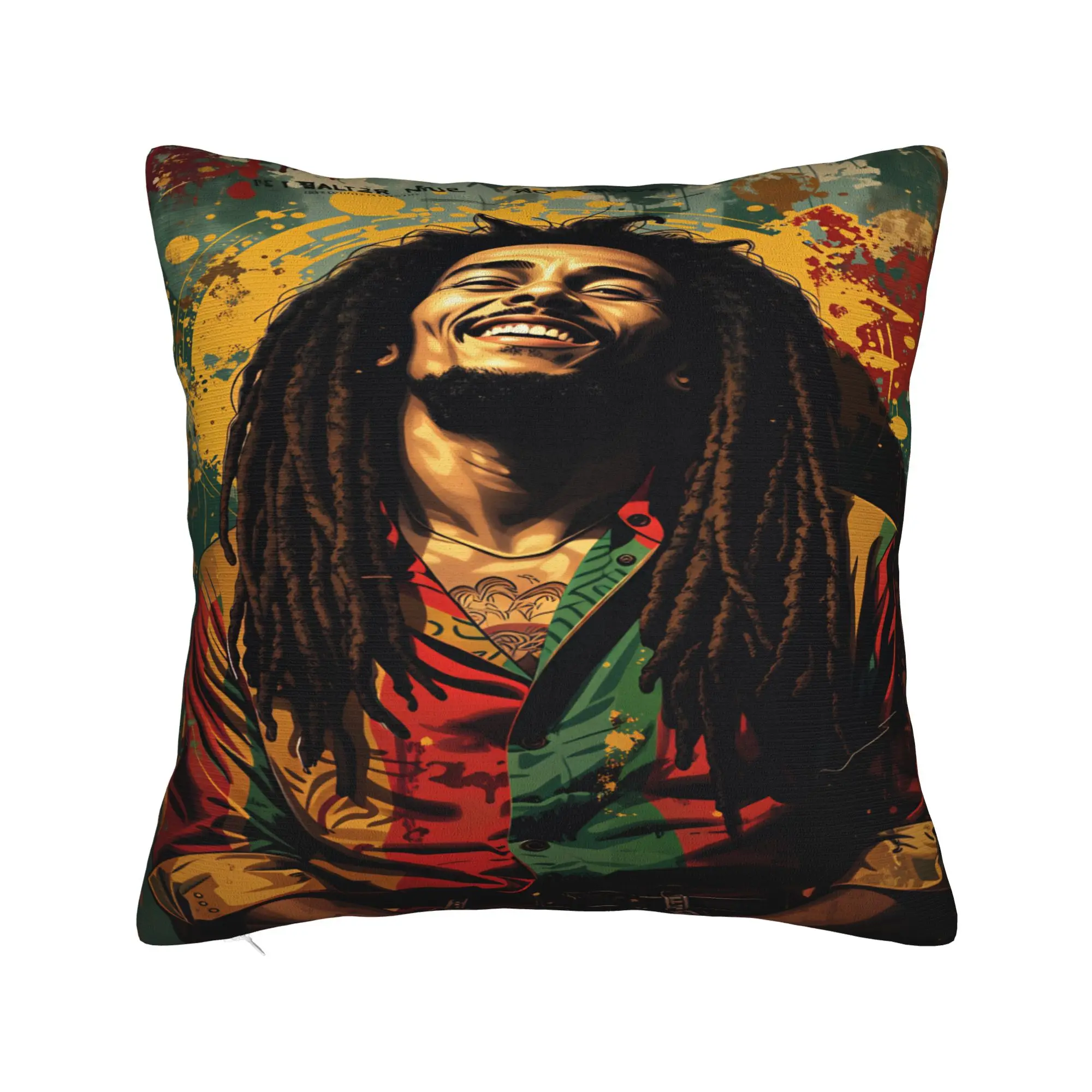 B-Bob M-Marley Singer Pillow Cover  Retro Trendy Pillow Case For Chair Sofa Home Decor Soft Pillowcases Gift