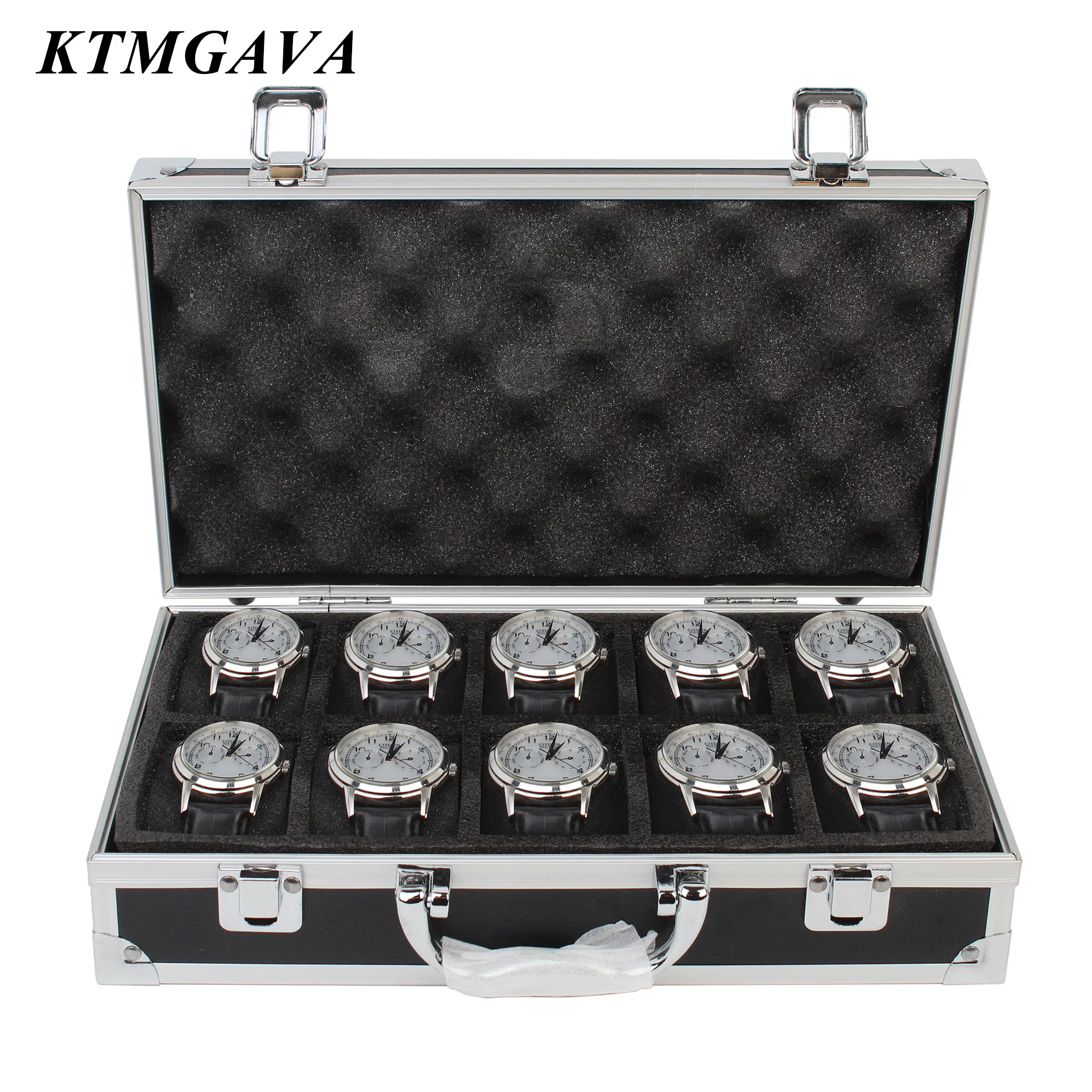 10 Slots Watch Storage Box  Aluminum Alloy Useful Jewelry Wrist Watches Holder Display Box Watch Holder Box Organizer Toolbox