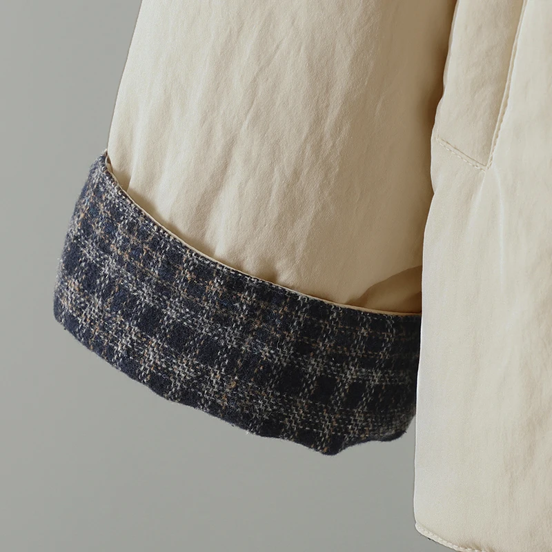 Women's Thiened ort Cotton Jaet Winter Warm Outerwear Single Button Design Faionable And Trendy Winter Coat