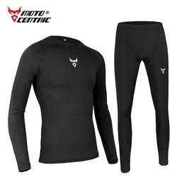 Motor Men t-shirt Summer Breathable Thermal Underwear Set Motorcycle Winter Warm Long Johns Motocross Shirts & Tops Bottom Suit