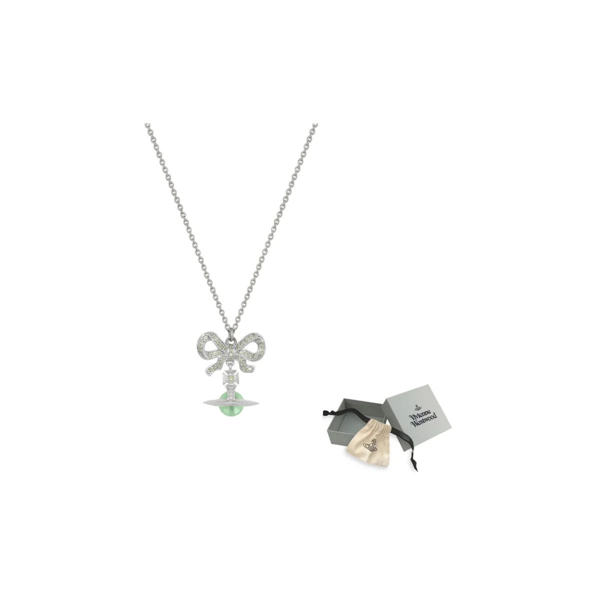 Vivienne Westwood Necklaces Women's Silver/Light Green 6302039G-01P726
