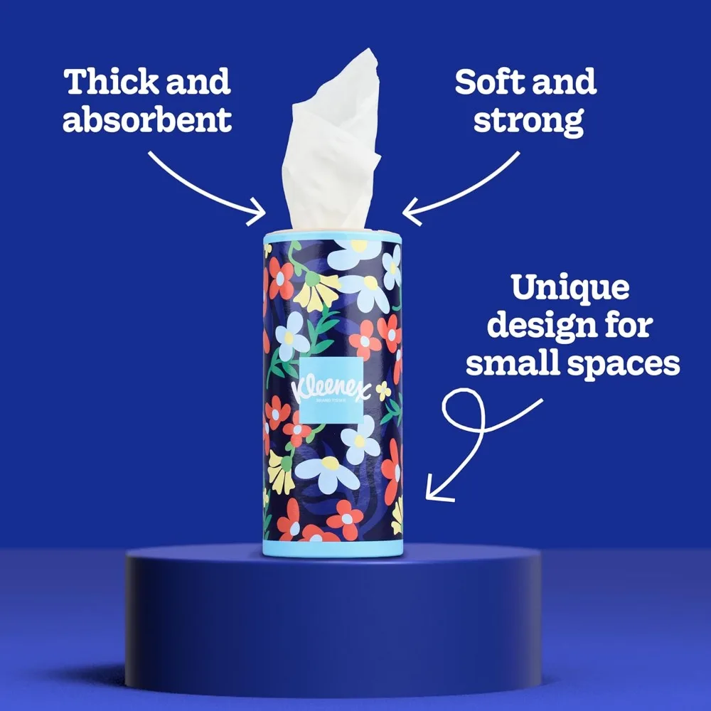 Premium Ultra Soft 2-Ply Facial Tissues in Decorative Canisters Set of 4 for Home Office or Car Gentle on Skin for Daily Use with 200 Total Tissues 50 Tissues per Canister Hypoallergenic and Lint Free Disposable Tissues