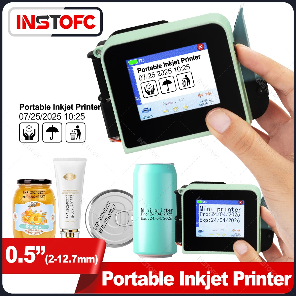 

Ручной струйный принтер 12,7 мм Струйная печатная машина для штрих-кода Дата Этикетка Номер партии Поддержка многоязычных материалов