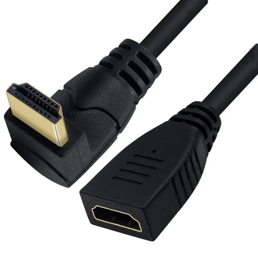 HDMI 2.0 Extension Cable Up Down Right Left Angled Elbow HD-Cord Male To Female Extender 2K*4K@60HZ Ultra HD 3D 1080P Ethernet