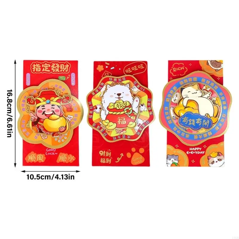 19QB Chinese Geluk Geld Envelop Papiergeld Zak Roodheid Envelop Geldzak