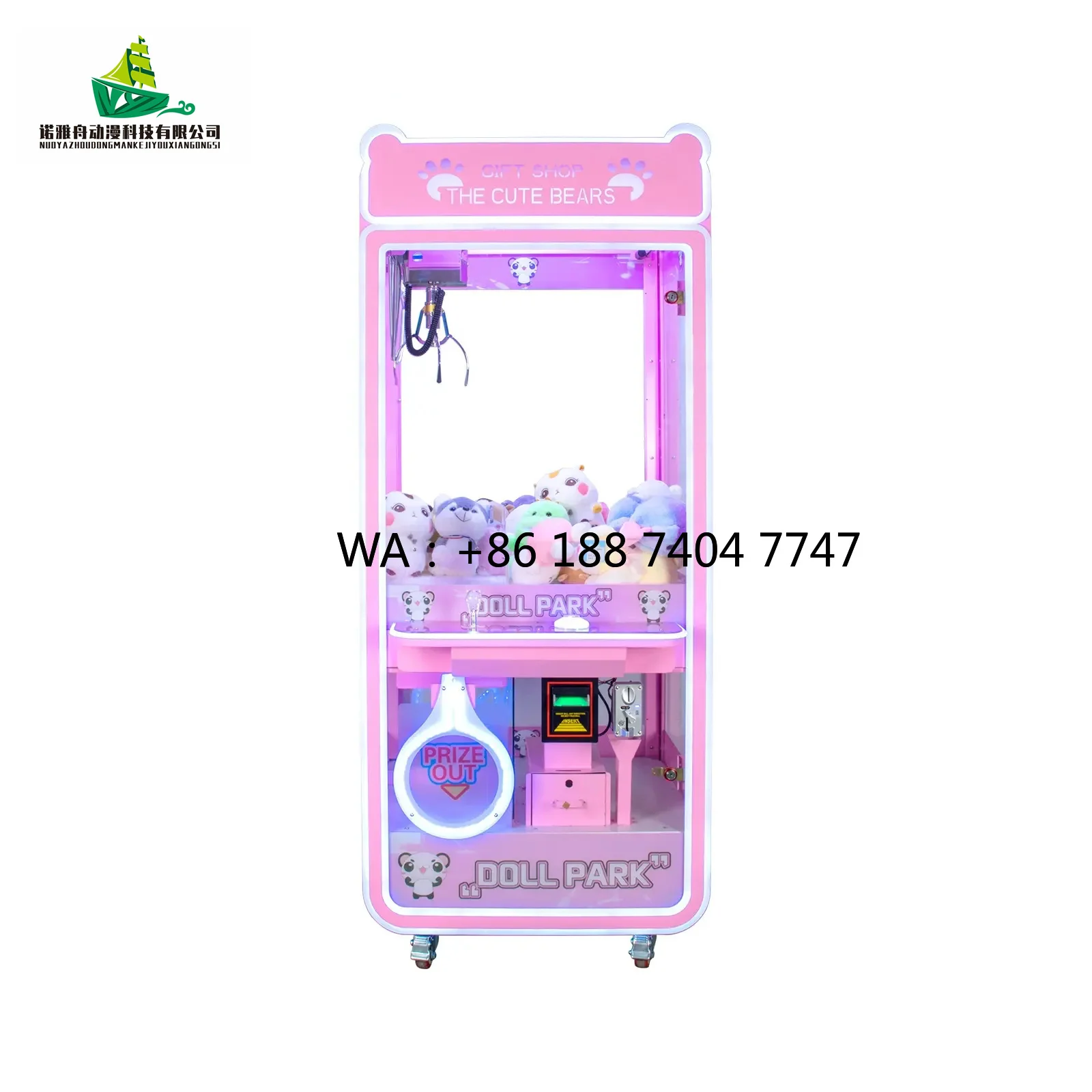 

Coin Operated Arcade Doll Machine Claw Crane Grabber Prize Vending Out Toy Gift Game Machine