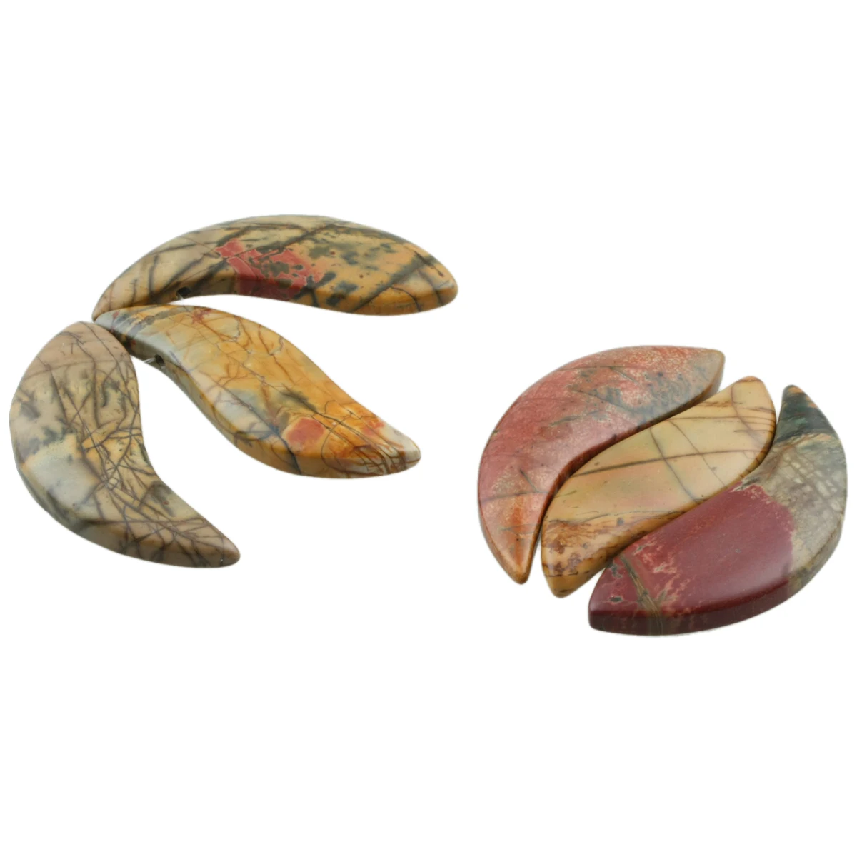 TUMBEELLUWA 3pcs Natural Picasso Jasper Stone Beads Top Drilled Healing Reiki Pendant For Jewelry Making DIY Accessories
