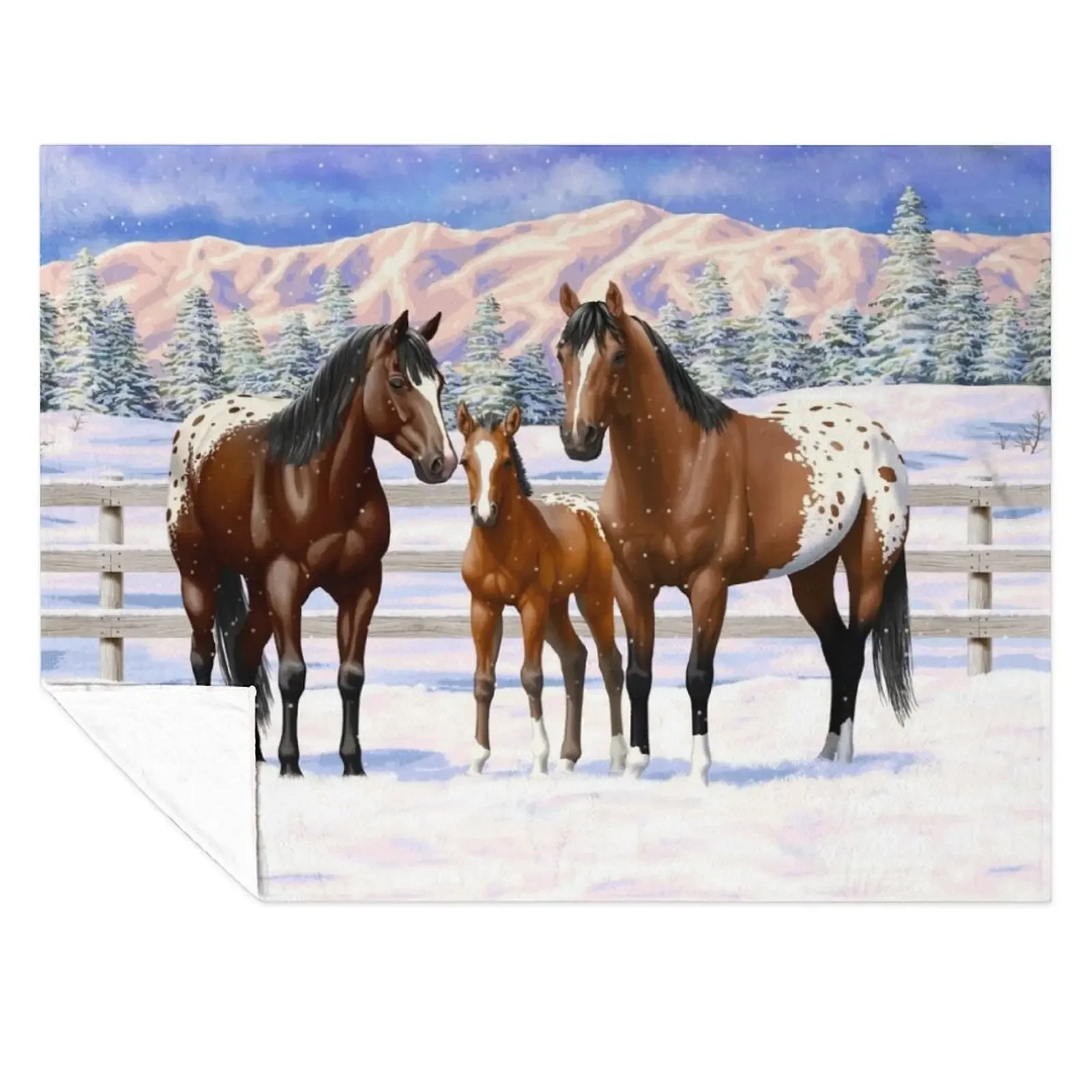 

Одеяло Bay Appaloosa Quarter Horses In Winter Snow, забавный подарок, меховые одеяла и пледы, летние одеяла
