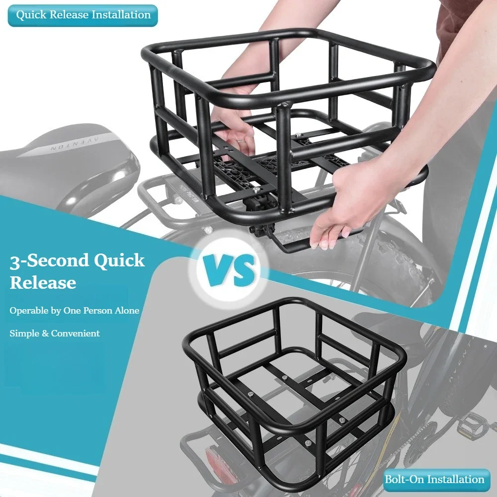 12 Holes Quick Release Bike Basket Rear Rack Cargo Basket Front Handlebar Basket For Bicycle Electric ScooterBasket