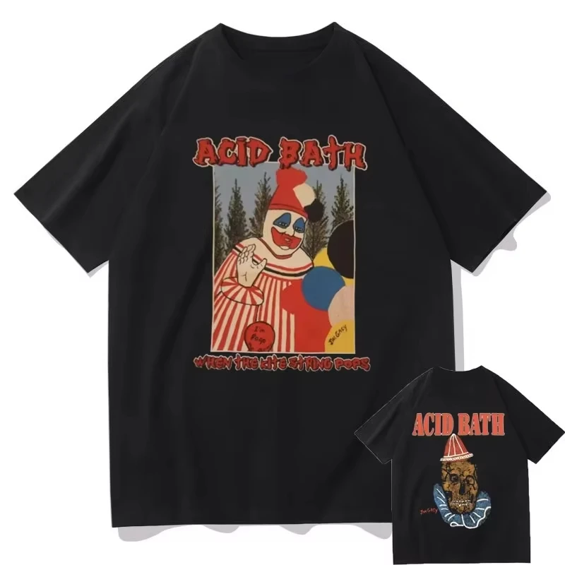 Graphic Print Men T-shirt, Summer Retro Gothic Rock Top, Hip Hop Oversized Cotton Short Sleeve Tee