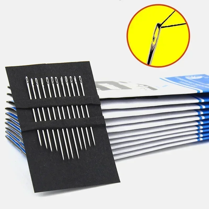 Blind Sewing Needles Elderly Big Hole Stainless Steel Needle for Sewing Household DIY Jewerly Beading Threading Needles
