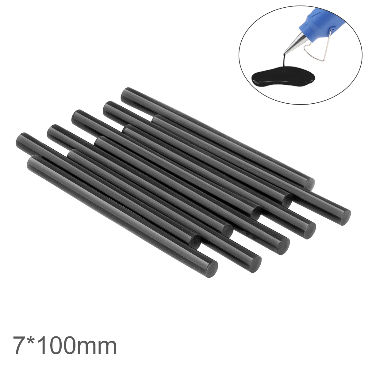 5-100 pz 7mm / 11mm colla a caldo Stick nero Hot Melt adesivo strumenti fai da te pistola colla Silicone per pistola a caldo per cucina articoli da bagno