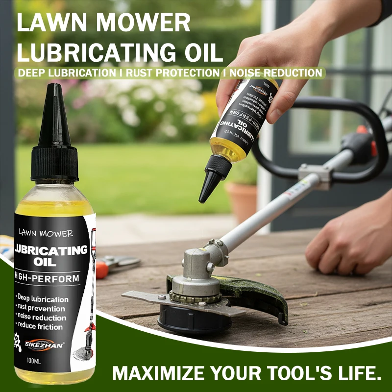 Professional Lawn Mower Lubricating Oil for Trimmers and Garden Machinery High Performance Rust Prevention 100ml SIKEZHAN