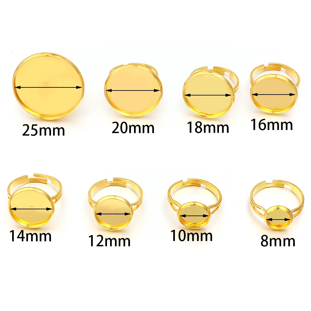 10 ピース/ロット調整可能なブランクリングベースフィット径 - Ring Set Adjustable のレビューと価格
