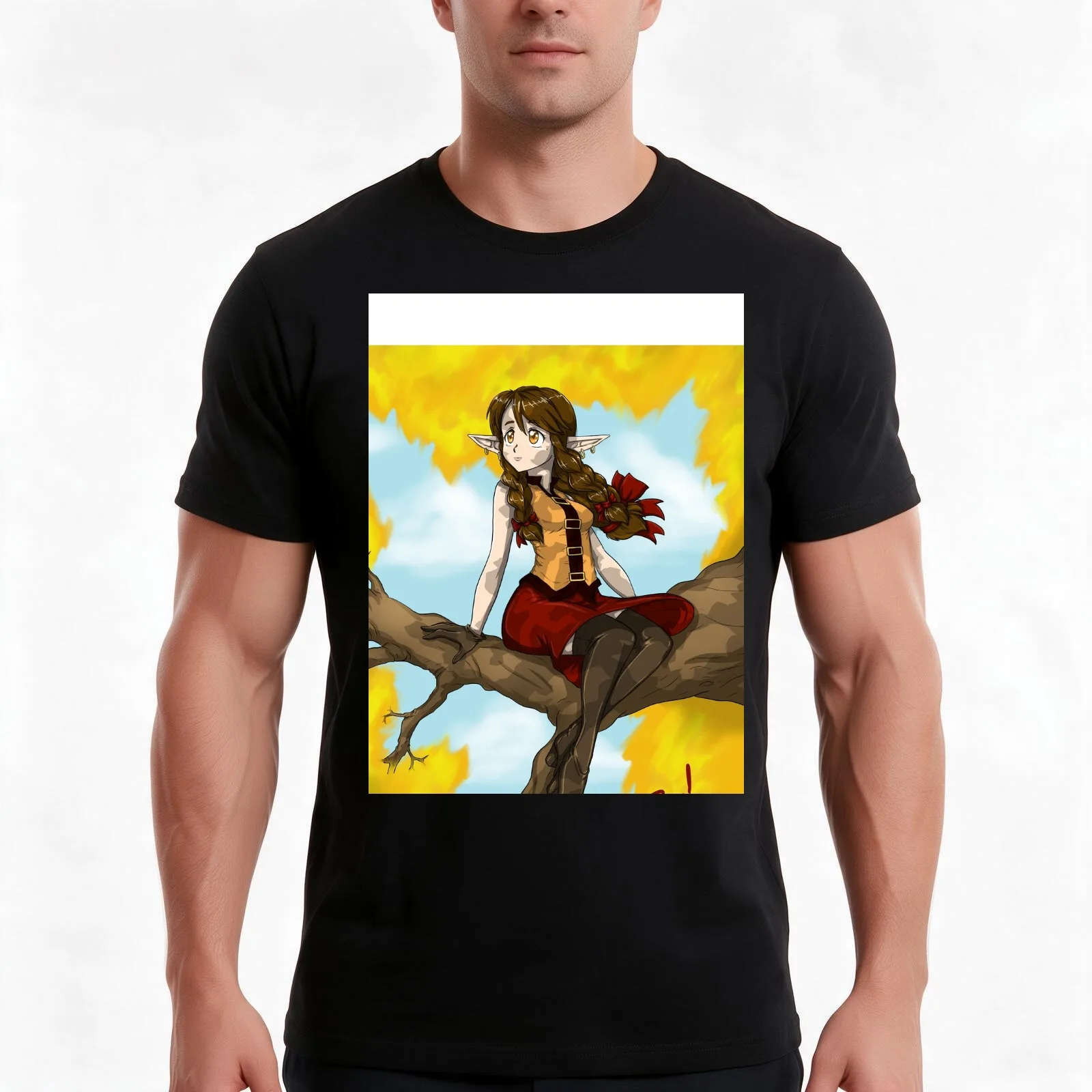 Autumn elf T-Shirt Summer Casual Cotton Tee Oversized Streetwear Tops Vintage Graphic Print Loose Fit Short Sleeve
