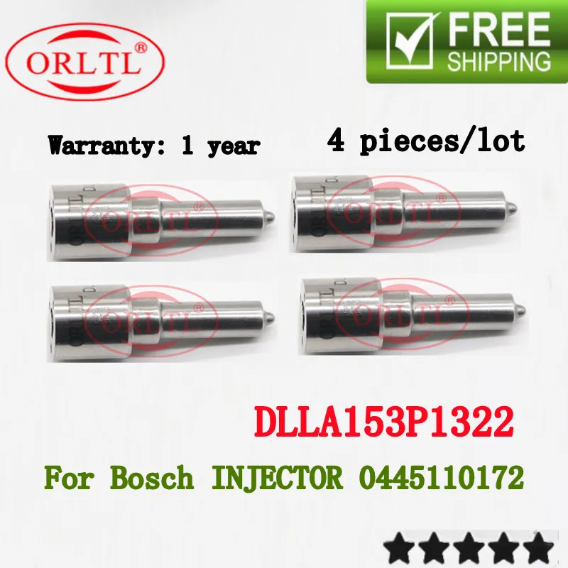 

4 шт. DLLA153P1322 для ИНЖЕКТОРА Bosch 0445110172 0 445 110 172 ГОРЯЧАЯ новая дизельная форсунка