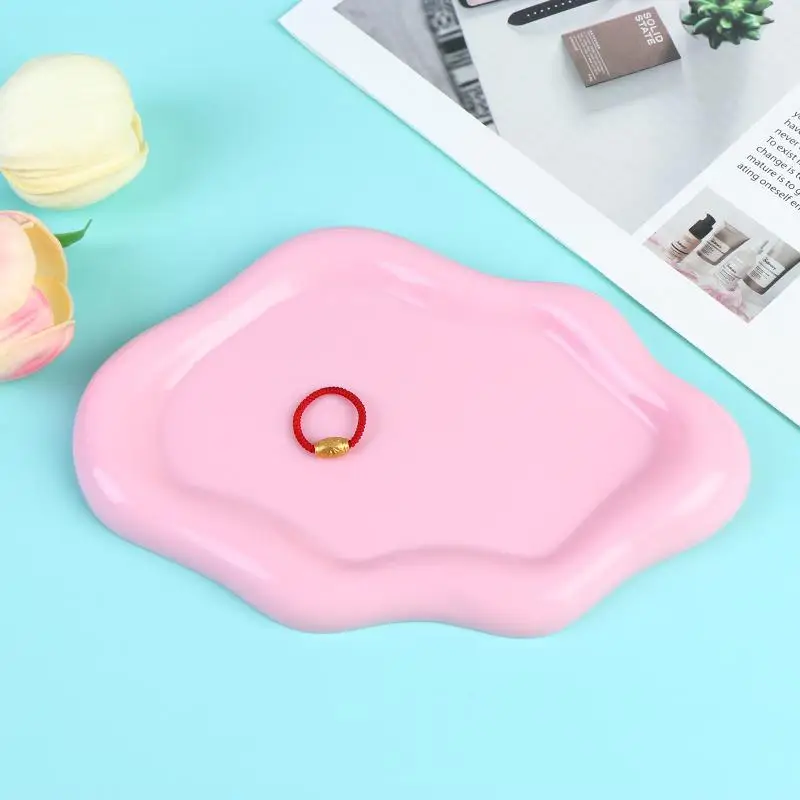 Cloud Shape Plastic Jewelry Tray Organizer for Rings Earrings Bracelets Ideal for Home Desk Storage Modern Design