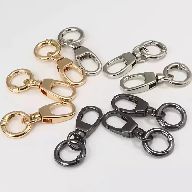 6-teiliges Hochwertiges Metall-Schlüsselanhänger-Set in Hummerform, Outdoor-Haken-Stil Drehbarer Schlüsselanhänger, DIY-Schlüsselanhänger mit Verstellbarem Riemenverschluss