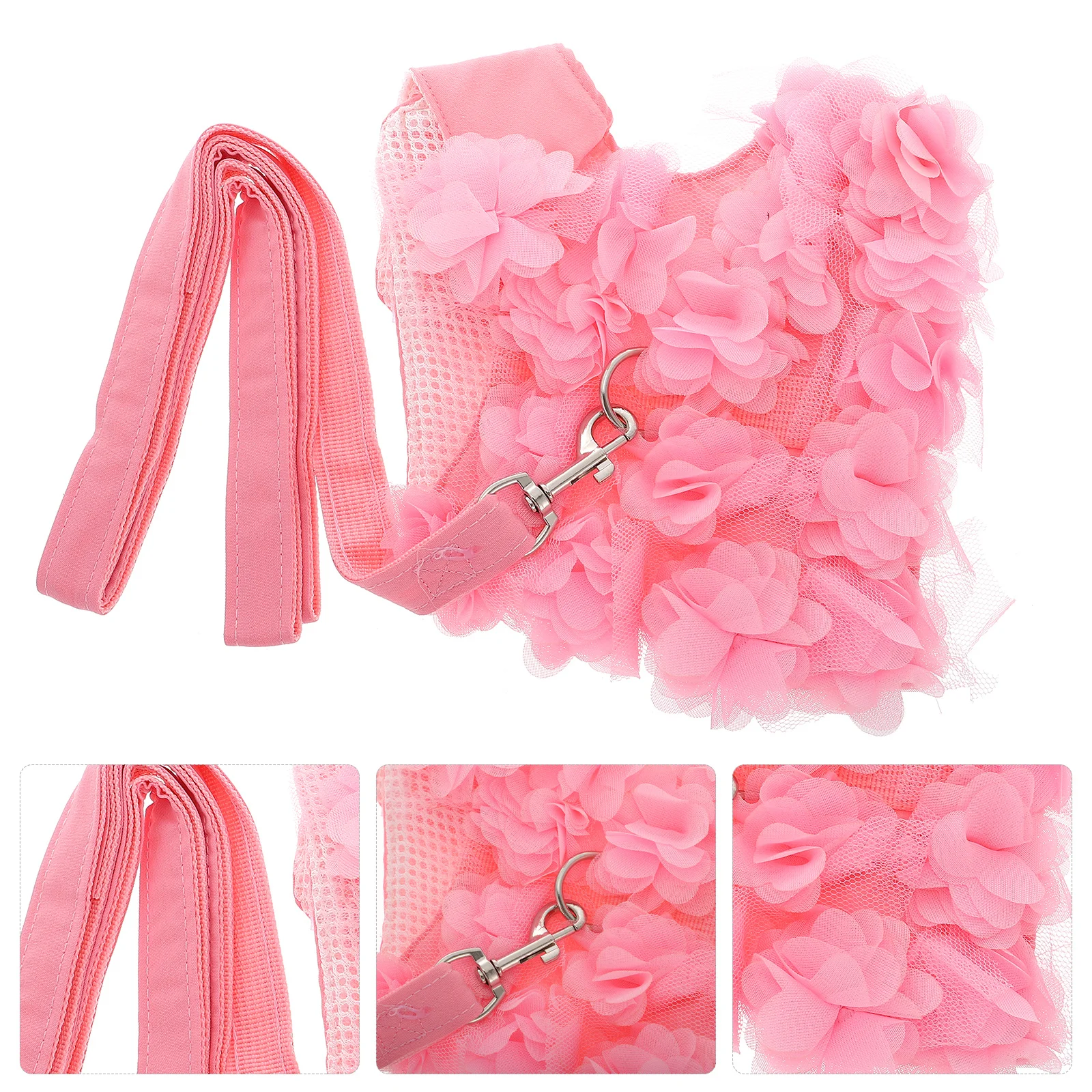 

1Pcs Stereo Flower Dog Traction Chest Strap Adjustable Lightweight Breathable Pet Leash for Small Medium Dogs Outdoor Walking