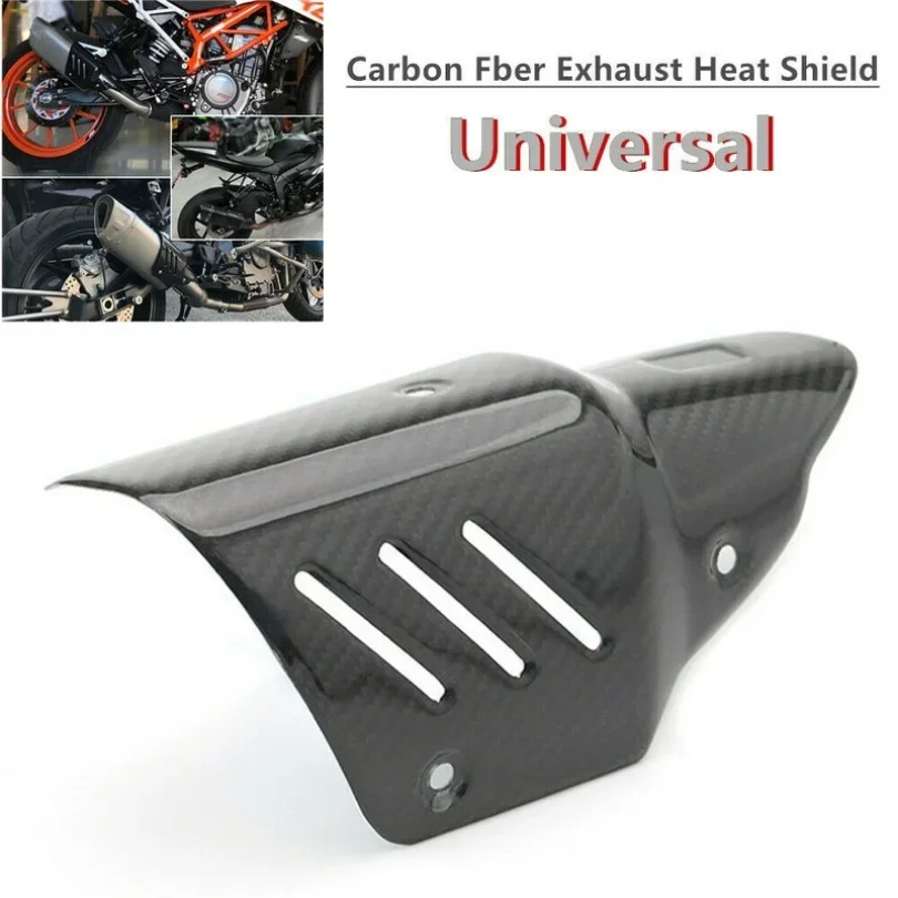 

Universal Motorcycle Exhaust Pipe Carbon FiberLOOK Cover Protector Heat Shield Parts