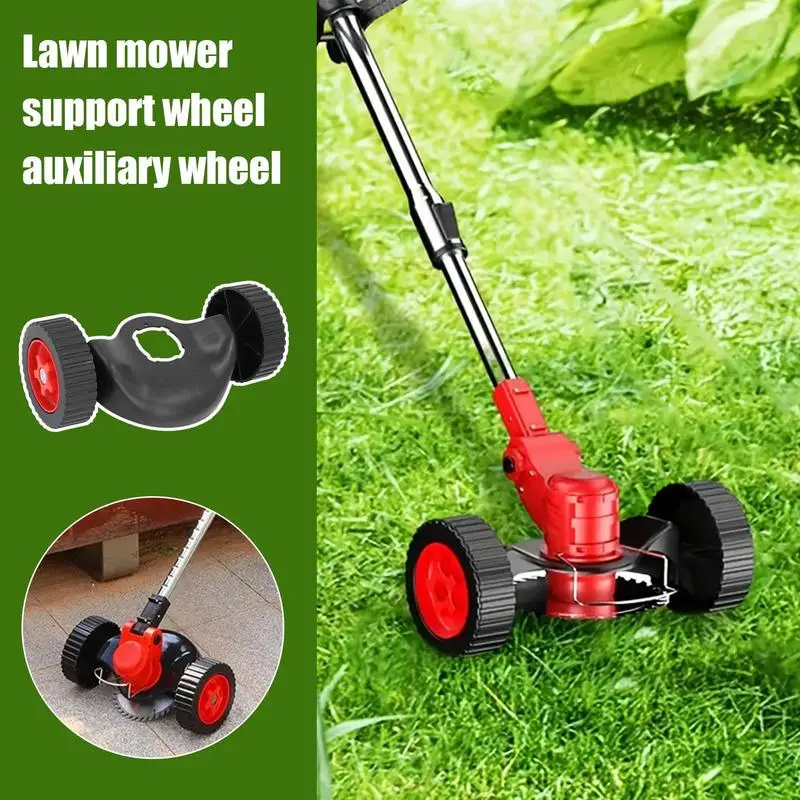 String Trimmer Wheels Attachment Cordless Grass Trimmer Wheel Adjustable Support Wheel For Improving Work Efficiency