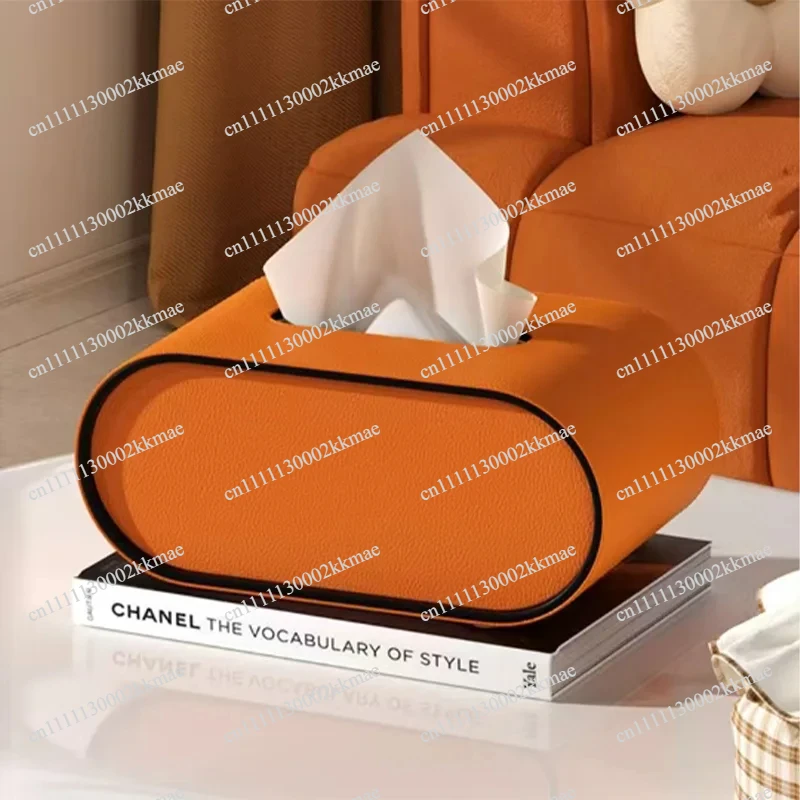 PU Leather Tissue Box With Storage Rack Home Decor Paper Holder Napkin Holder For Office Table, Countertop, Night Stand & More