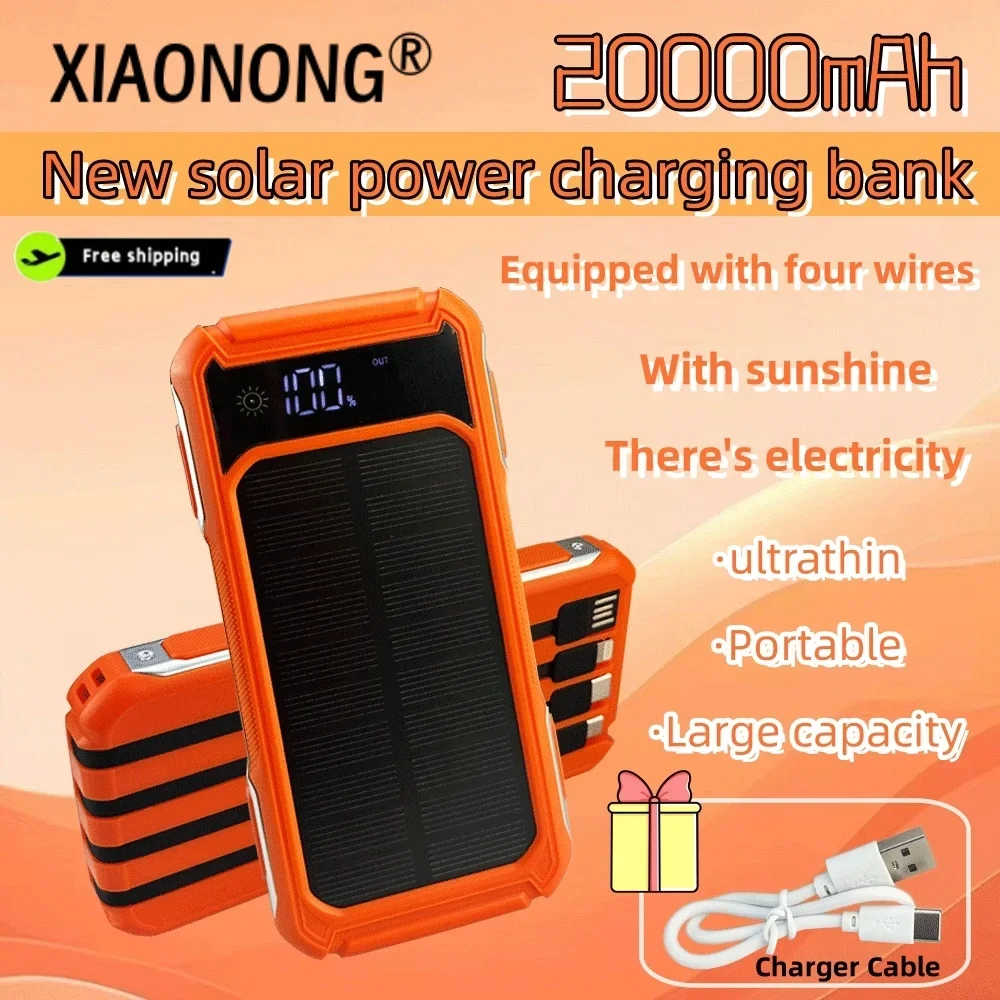 

20000mAh for Portable Solar Power Bank External Battery Charger LED Light For All Smartphones