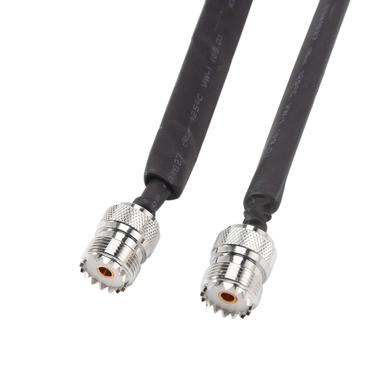 Flat RF cabo coaxial para porta e janela, cabo de extensão Pigtail, UHF fêmea para UHF fêmea, 50 Ohm, Pass Through, 3X