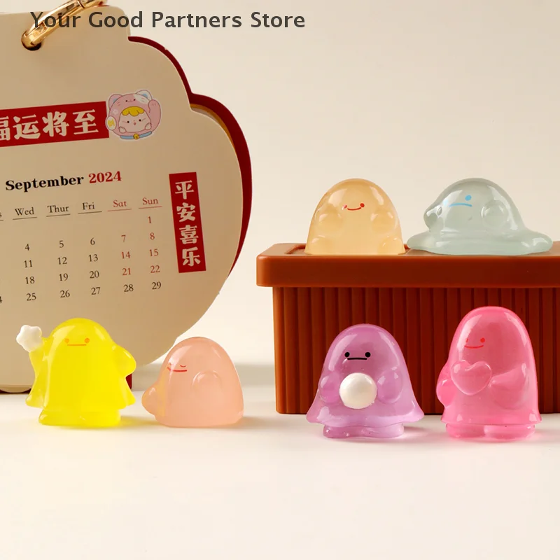 الإبداعية لطيف صغير مضيئة صغيرة ملونة شبح مصغرة التماثيل المشهد الديكور DIY بها بنفسك المنزل الأطفال اكسسوارات الهدايا #2