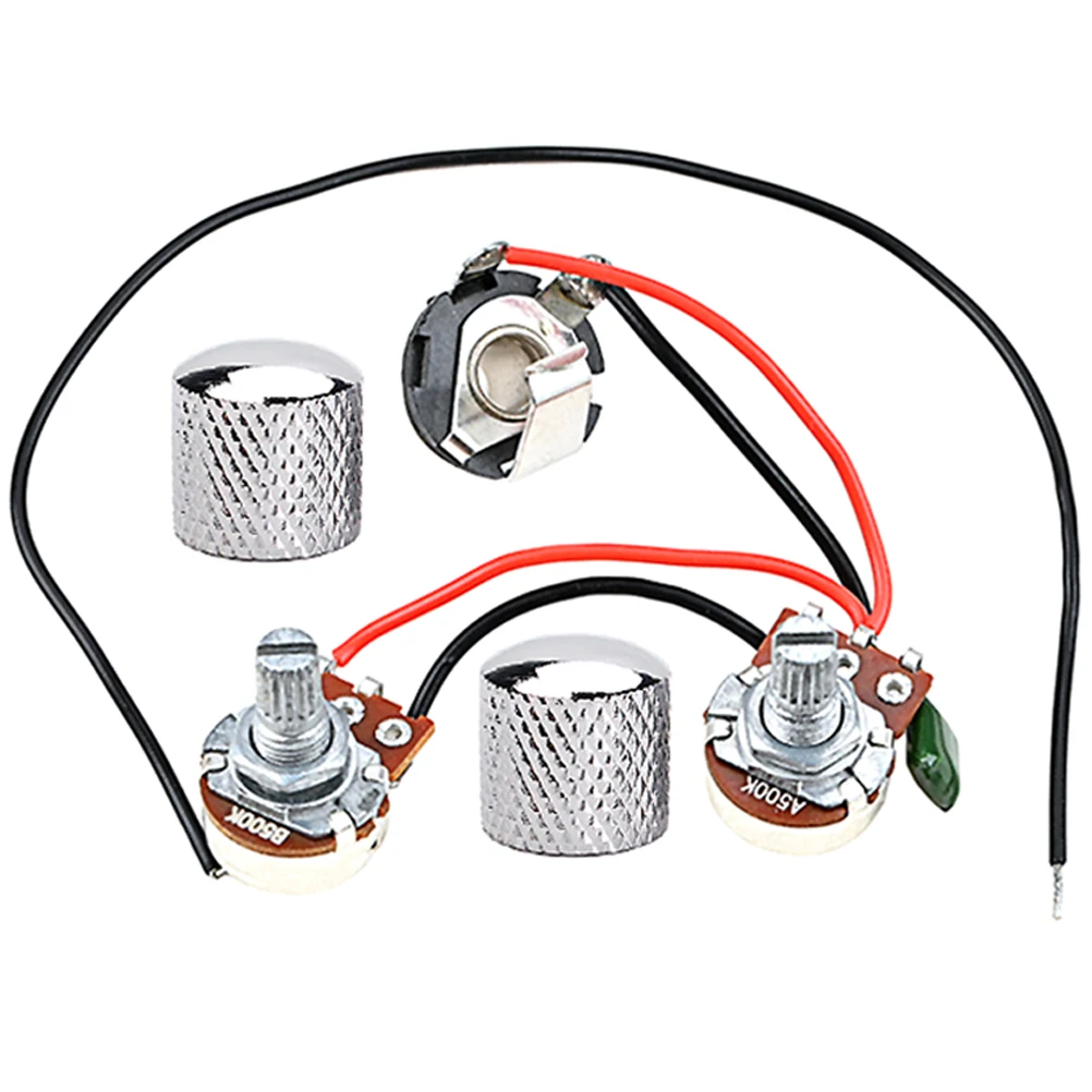

Copper Socket Guitar Potentiometer Harness Metal Plastic Durable Wired Electric Parts Knobs Accessories for Guitarists