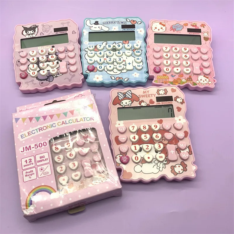 Miniso Sanrio My Melody Kuromi Hello Kitty Solar Calculator 12 Students Calculator Learning Tools Cartoon Series.