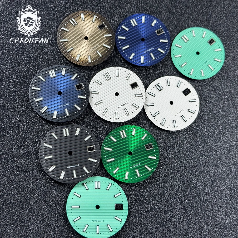 30.5 مللي متر لفيليب نوتيلوس قرص أزرق ثلجي أخضر لوم صالح NH35 NH35 NH36 4r35 حركة تناسب ساعة SKX Parth