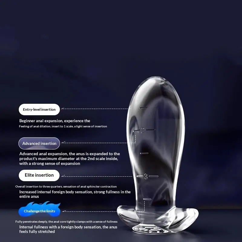 Large Crystal Clear Silicone Dragon Egg Anal Plug With Size Markings Soft Flexible Prostate Massager For Men And Women view 3