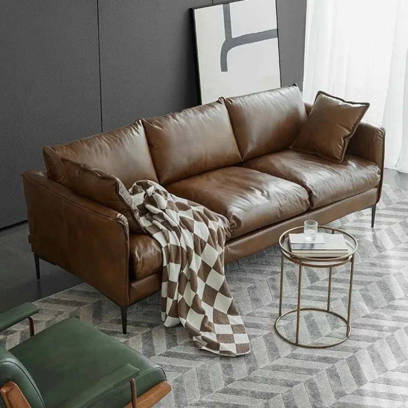 

Medieval retro style oil wax leather sofa