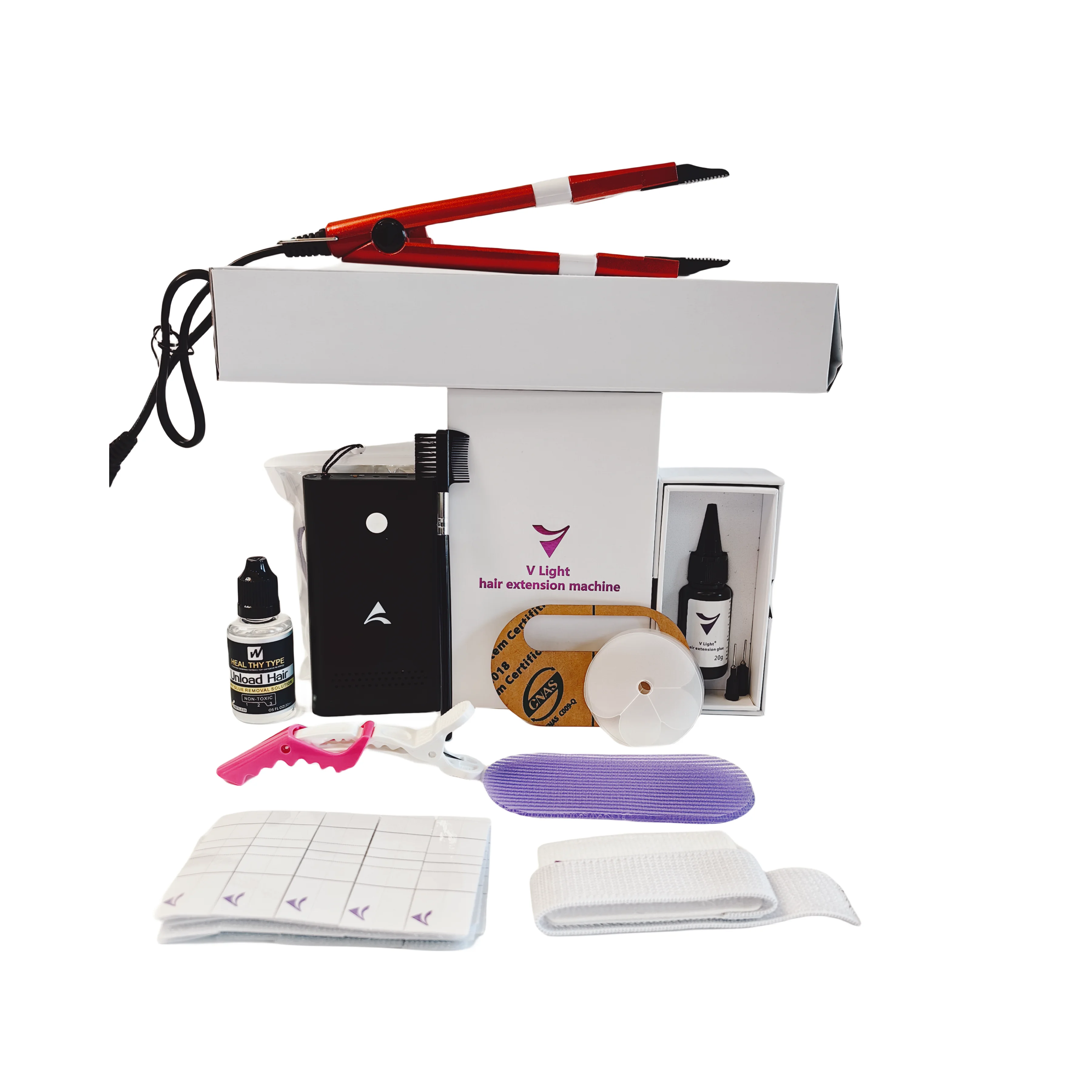 Самый популярный набор инструментов для наращивания волос V-light в 2025 году. Набор для разрезных волос.