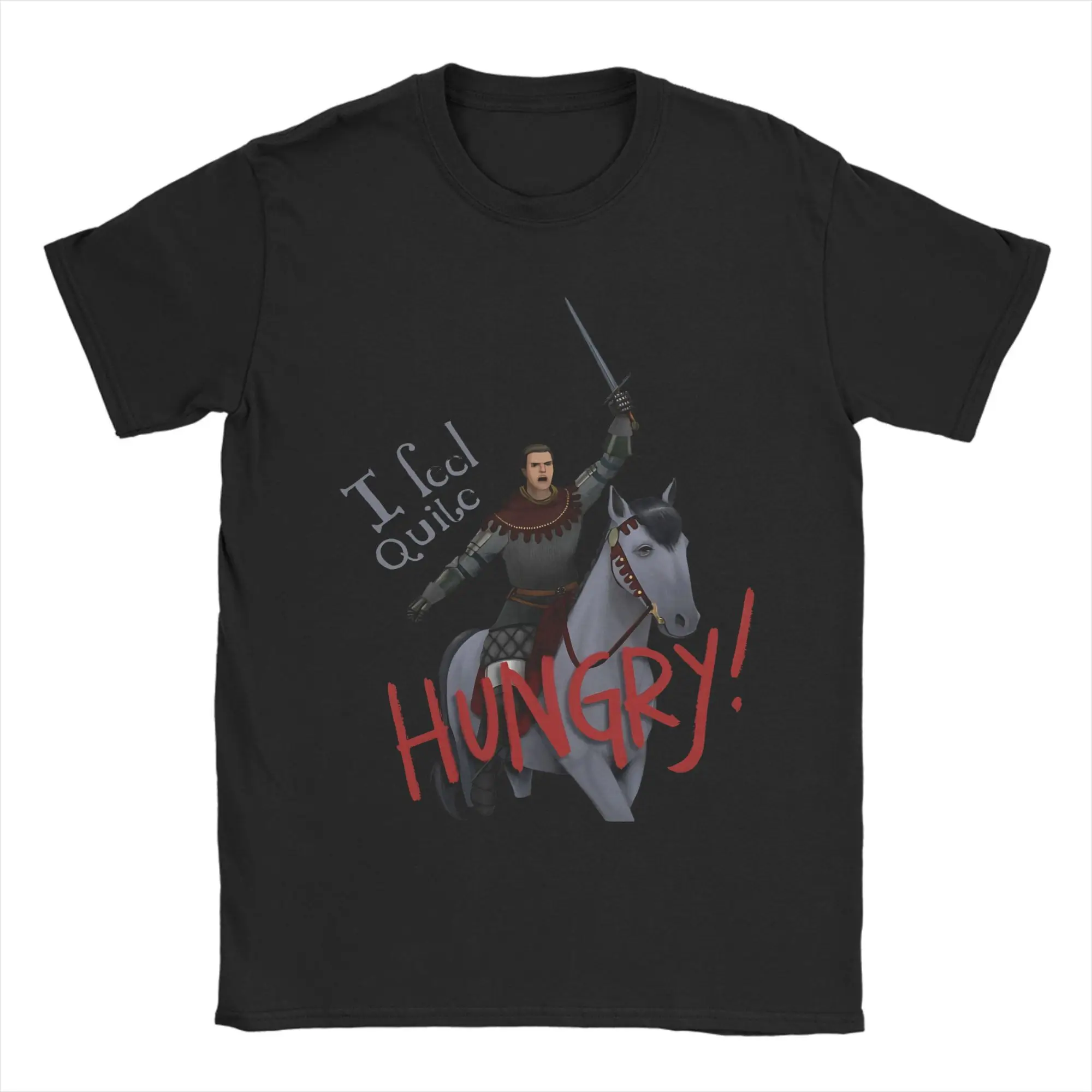 Funny KCD2  Henry is QUITE HUNGRY Kingdom Come Deliverance  T Shirt Unisex Crewneck Short Sleeve Clothing  Cotton Summer Clothes