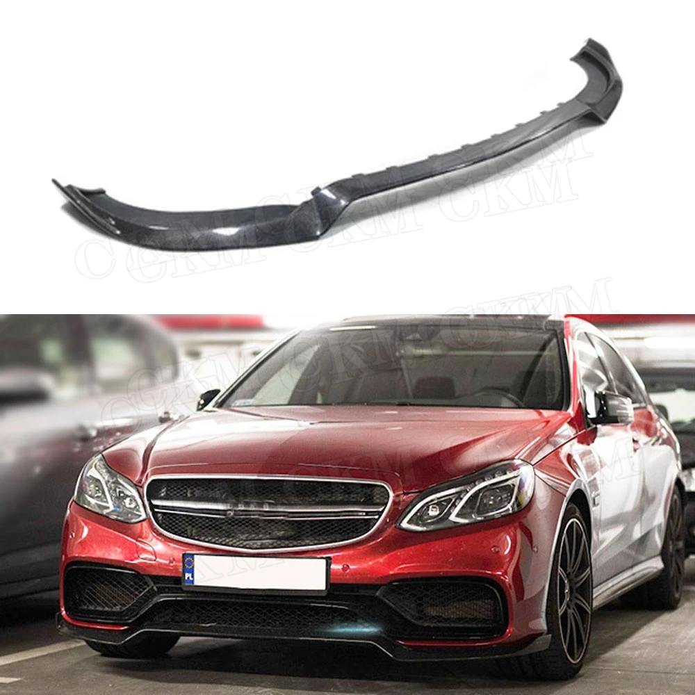 

For W212 Carbon Fiber Front Lip Spoiler Chin Splitters For Benz E Class E260 E300 E400 E63 AMG 2014 - 2016 Car Bumper Protector