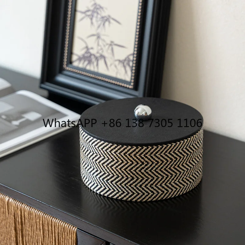 

Premium sense niche dresser jewelry box storage retro striped decorative box ornament desktop sample