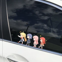 EARLFAMILY 13cm x 5.8cm Hitori Gotoh Chibi Rock Decals Anime Girls Line Walk Windows Accessories Amusing Car Stickers Decor