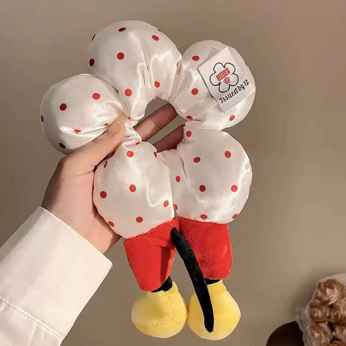 1 Stück Polka Dot Check Mickey Ass Flower Dicker Darmkreis, Mädchen Niedliche Cartoon Plüschbälle Haarband Haarseil Haarschmuck – Detail 8