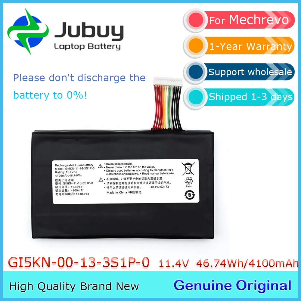 GI5KN-00-13-3S1P-0 11.4V 46.74Wh Original Laptop Battery for Hasee Z7-KP7GT GI5KN-11-16-3S1P-0 MECHREVO