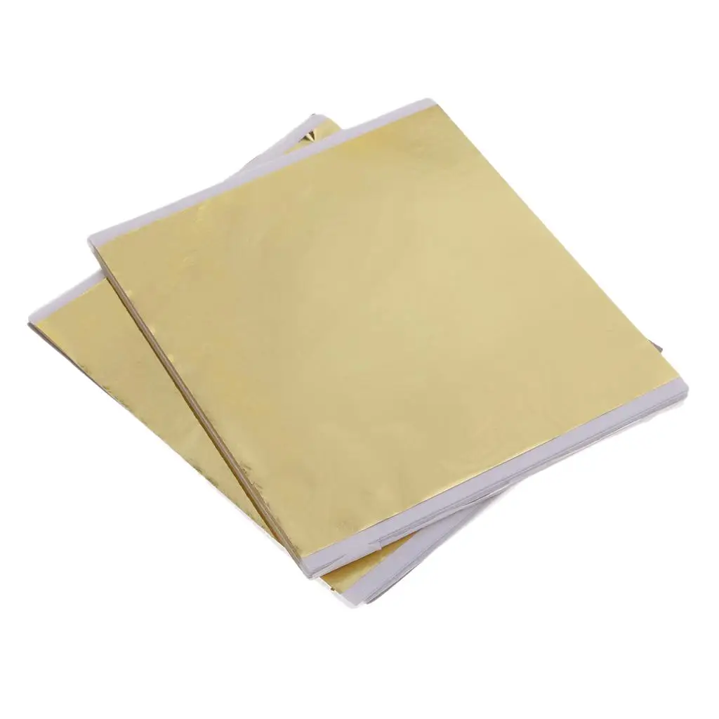 100x 14cm Gold Leaf Sheets Gilding Arts Craft DIY Gilding Gold Foil Papers