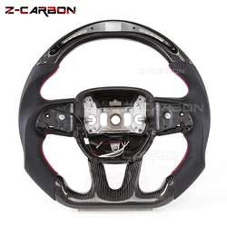 Dry Carbon Fiber D-shaped Steering Wheel Preforated Leather Grip for Dodge/Jeep Grand Cherokee/SXT/GT/RT/SRT/HELLCAT 15+