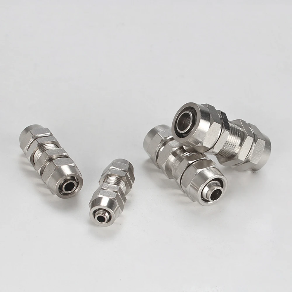 Quick Air Fittings Twist Fit 4/6/8/10/12mm OD Hose x Bulkhead Pneumatic Quick Screw Air Fitting