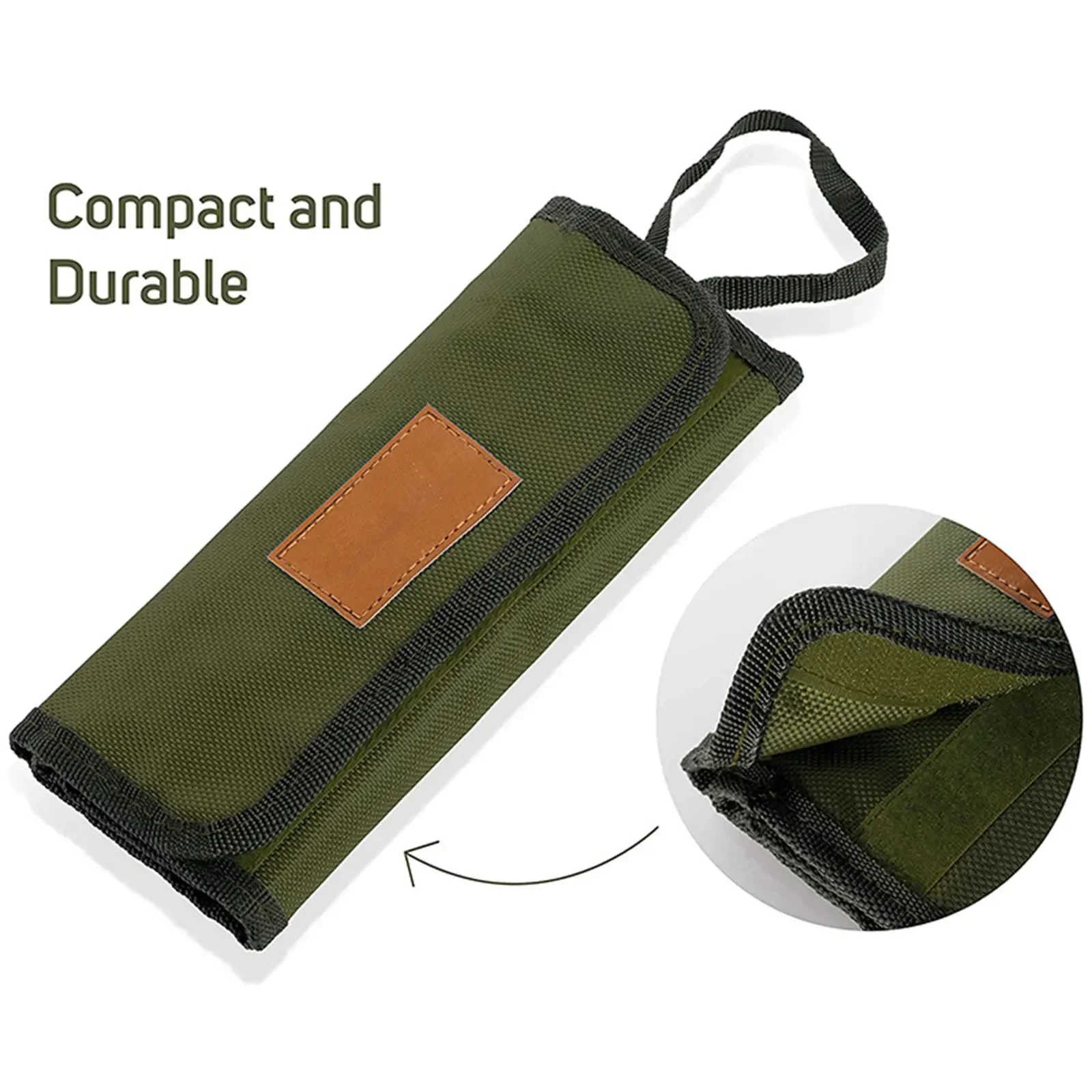 

Outdoor Tableware Storage Bag Camping BBQ Cutlery Storage Portable Polyester Roll Up Pouch Bag Cutlery Storage For Travel Beach